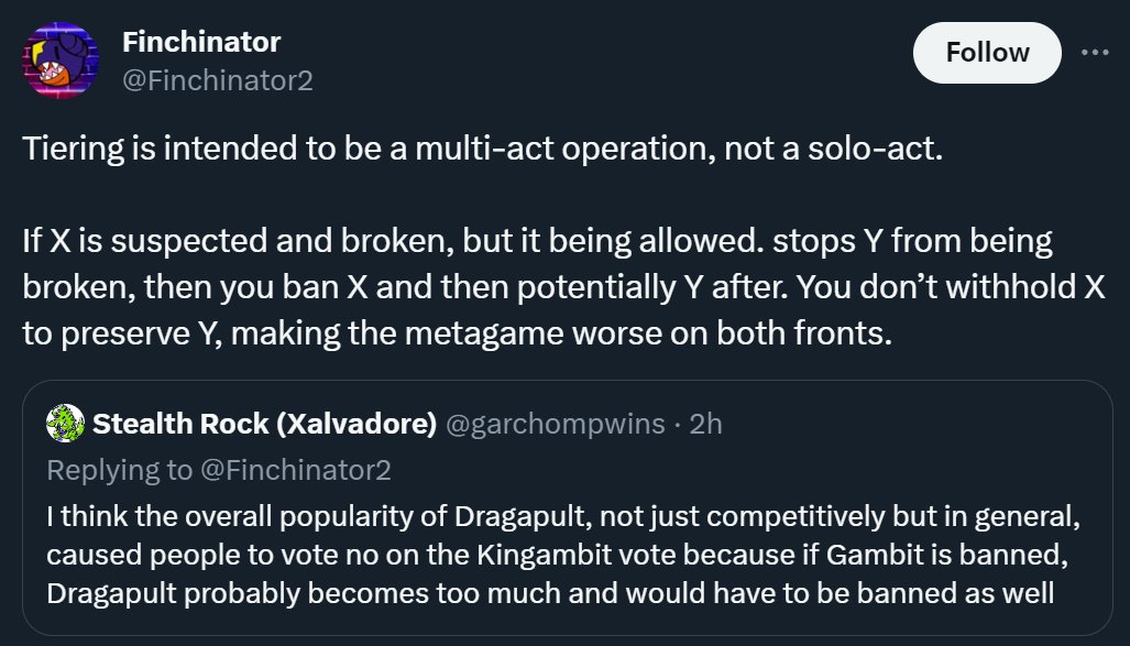 Verlis on X: This is why Pokemon is the most under developed competitive  game and Smogon is a complete joke. Instead of having the meta develop and  balance itself these babies are