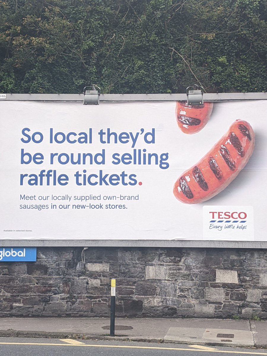#latelateshow Patrick Kielty talking about bed bugs &amp; Brendan talking about sausages reminds me of the #tesco billboard i saw this week.....