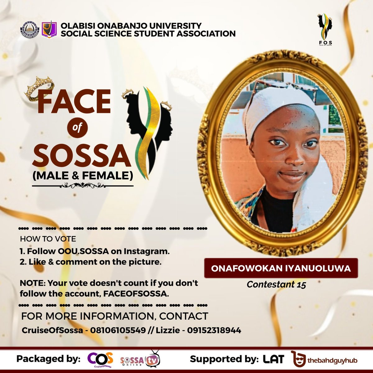 OOUSOSSA's tweet photo. FACE OF SOSSA 3.0

GUESS WHO WILL BE THE NEXT QUEEN AND KING OF SOSSA? ❤😎 https://t.co/5khOO6vT0J