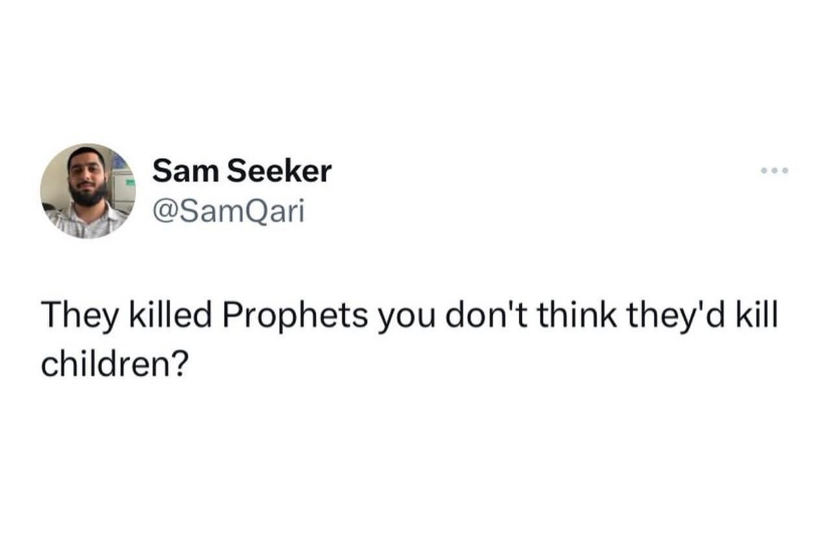 Rahmaan2019's tweet photo. We know from the holy Quran that the Jews killed their own prophets ! What do you expect from them ?
#FreePalestine https://t.co/aqAV9GD9eg