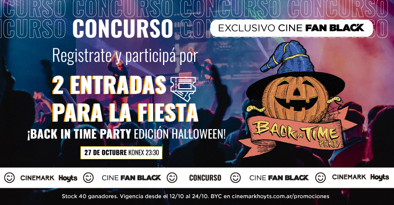 Cinemark_ar's tweet photo. Atención socios #CineFanBlack 🤩
Participá por dos lugares para #BackIntimeParty en su versión Halloween😎
Concursá en el siguiente enlace:🔗
https://t.co/2fJgxNsjfU https://t.co/jPCOunSpcF