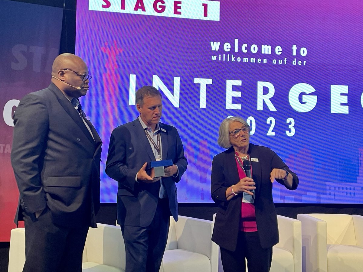 WGICouncil's tweet photo. On October 12, WGIC hosted a panel discussion on Advancing DEI in the Geospatial Sector at #INTERGEO2023. During the event, @Albert_Hilaire, WGIC DEI Committee Chair and @TrimbleNews Executive, unveiled #WGICReport on #Diversity in the #GeospatialSector. 🌍 https://t.co/l2q1M2eW3c