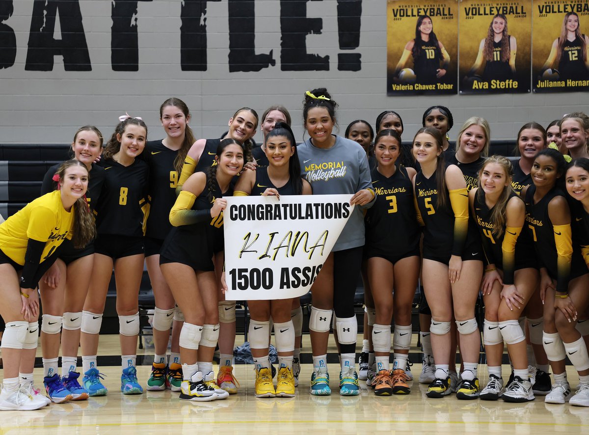 1500 assists &amp; 500 digs!!! Hit a big milestone and more to come. Love my warrior crew 💛🖤💛 <a href="/Memorial_VB/">Memorial Volleyball</a> @tavvolleyball <a href="/PrepDig/">Prep Dig 🏐</a> <a href="/CoachMikeDZ/">Michael DeLeon</a>  <a href="/MaxPreps/">MaxPreps</a> #assists #GoTav #digs #setter