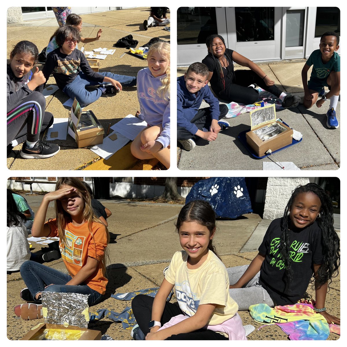 5th graders finally had a great day to test our solar ovens with s’mores. All our ovens got to 100F. With one getting to 128F! Plus we got a sweet treat after. <a href="/Innovation_APS/">Innovation Elementary</a> <a href="/MrsPeters_APS/">Claire Peters</a> @Mrs_White_APS @EiE_org @APSscience <a href="/APS_STEM/">APS STEM</a>