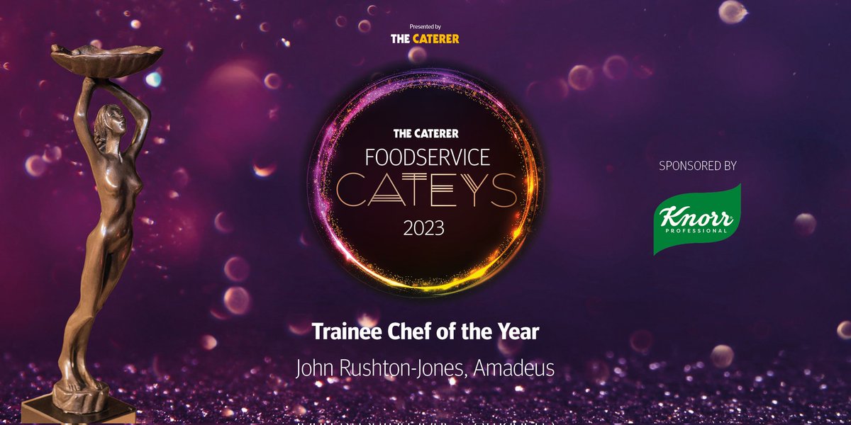 Caterertweets's tweet image. The winner of the Trainee Chef Award, sponsored by Knorr Professional, was described by judges as a “star of the future” ⭐ Well done John Rushton-Jones from @Amadeusfood #FSCateys2023