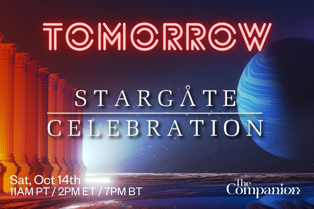 TheCompanionApp's tweet image. The universe awaits! Less than 24 hours until our #StargateCelebration takes off. Ready to embark on this cosmic journey with us? Tune in TOMORROW! 🚀 🔗go.thecompanion.app/SGCelebration
#stargate @GateWorld @dial_the_gate @tv_sci @3friesshort #simulcast