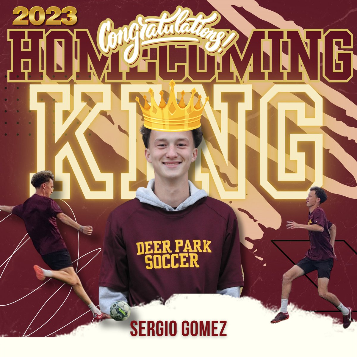 DPHSMensSoccer's tweet photo. Congratulations @sergballs on being elected the first Deer Park Homecoming King in school history!! https://t.co/PuLh4Usv42