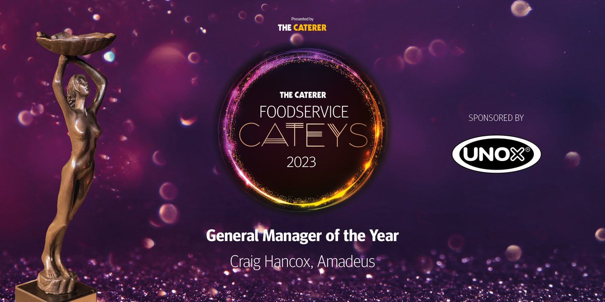 Caterertweets's tweet image. This year’s General Manager of the Year is part of the @Amadeusfood bunch – the award, sponsored by Unox, goes to Craig Hancox, whose team broke multiple records during the 2022 Conservative Party Conference #FSCateys2023