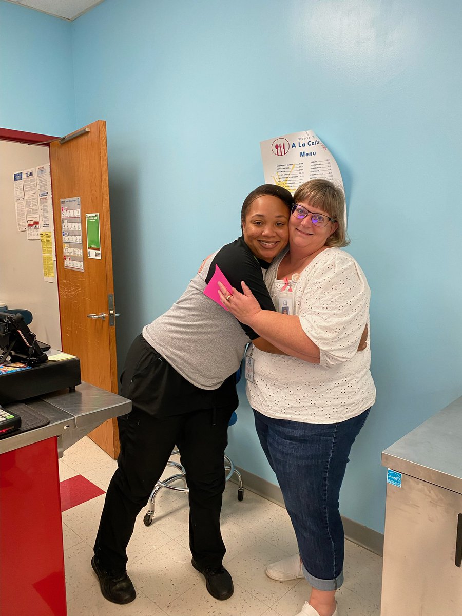 BridgesProgram's tweet photo. @BridgesProgram celebrated National School Lunch Week and showed some love to our cafeteria manager Sierra! She ALWAYS greets everyone with a kind smile and spirit. We are grateful for how she consistently shows up for us! @NorthwestWCPSS @WCPSS https://t.co/lv75V1VojD