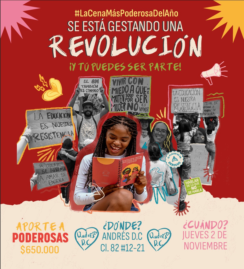 marisanzdesa's tweet image. Estamos a 3 semanas de EL evento: #LaCenaMásPoderosaDelAño.

Tengo nervios. Este año nuestra meta es que 250 personas inviertan en @PoderosasColom2 y que sean testigos de como la educación sexual potenció a 7 jóvenes y profes Poderosxs