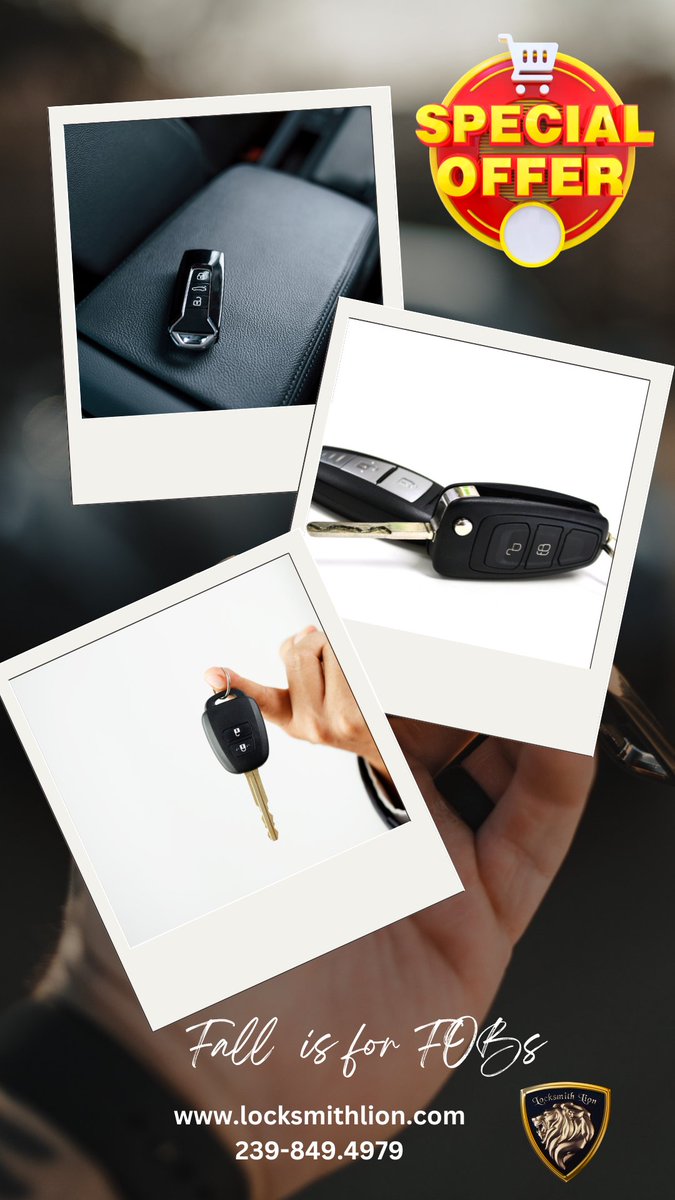 locksmithlion2's tweet image. Fall is for FOBs. Get your FOBs reprogrammed with us for a fraction of the cost. Save time and money and prevent being stranded. Call us now. 239-849-4979 locksmithlion.com #locksmithlion #naples247locksmith #fobprogramming #newcarkeys #newfobs #carkeys #keyduplicates