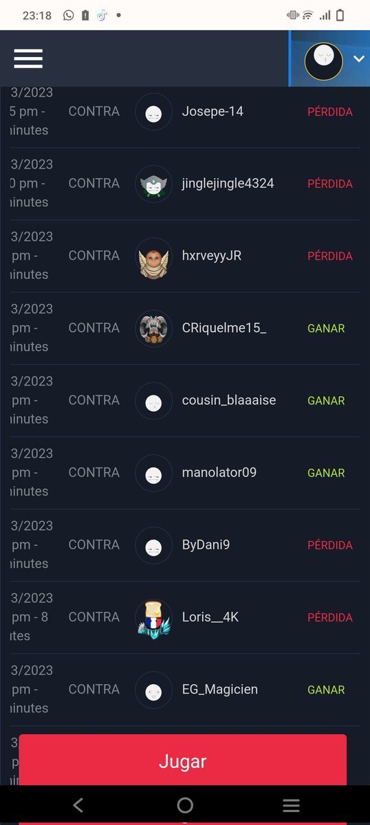 Los 2 primeros partidos perdidos justamente los otros 3 muy mala suerte no ha querido entrar el balón y no se ha podido hacer más pero igualmente contento con el nivel q he dado hoy