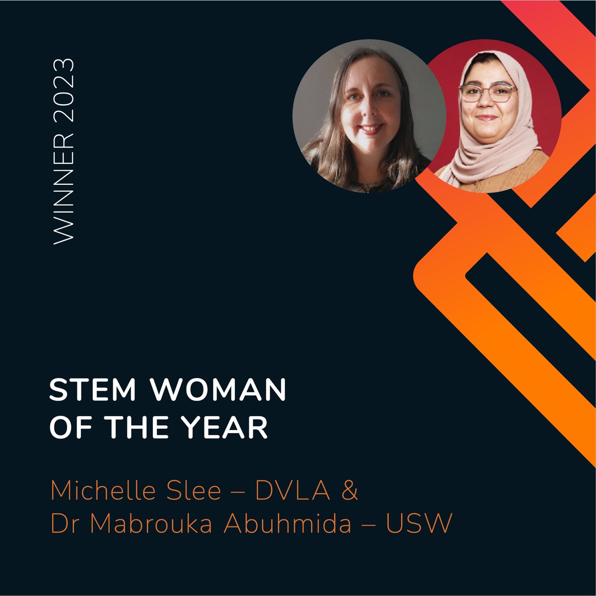 WalesStem's tweet photo. Next up is the highly contested STEM Woman of the Year award, sponsored by @WeareXMA, where two winners have been chosen. Congrats to our winners – Michelle Slee from @DVLAgovuk &amp; Dr Mabrouka Abuhmida from @UniSouthWales! 🎉 #WalesSTEMAwards https://t.co/21UTA9GmOR