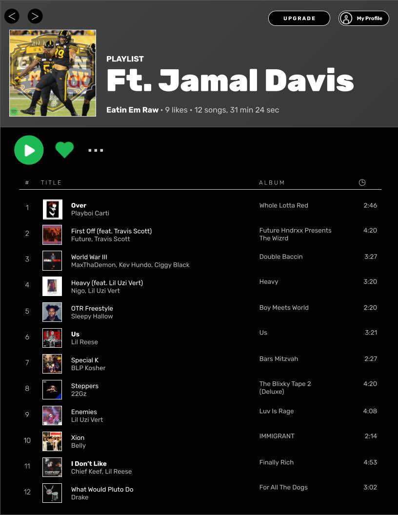 _EatinEmRaw's tweet photo. Massive thank you to @JamalDavisII for joining us on todays gameday playlist and providing us with the heat!! π₯
@JamalDavisII
#Ticats #CFL #BCvsHAM https://t.co/DTId7D3D6T