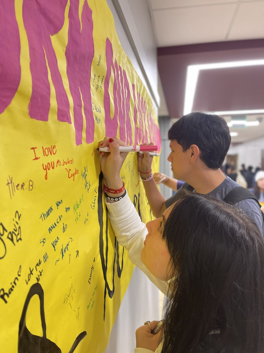 BastropHS's tweet photo. Mrs. Gabriel "You Turn Our Luck Around! BHS Loves You!" Happy Friday the 13th and Principal's Appreciation Month to the best principal around! @BastropISD https://t.co/4dKUyaaN0j