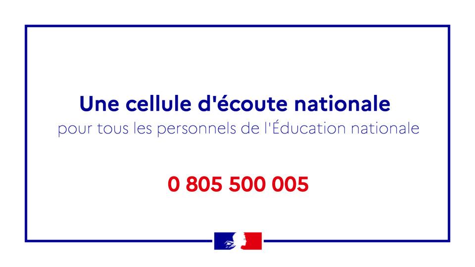 Après l'attaque terroriste à Arras, un dispositif national d’écoute et de soutien psychologique est mis en place par la MGEN en partenariat avec <a href="/education_gouv/">Ministère Éducation nationale</a> pour tous les personnels de l’Éducation nationale.
📞 0805 500 005 | 24h/24 et 7 jours sur 7