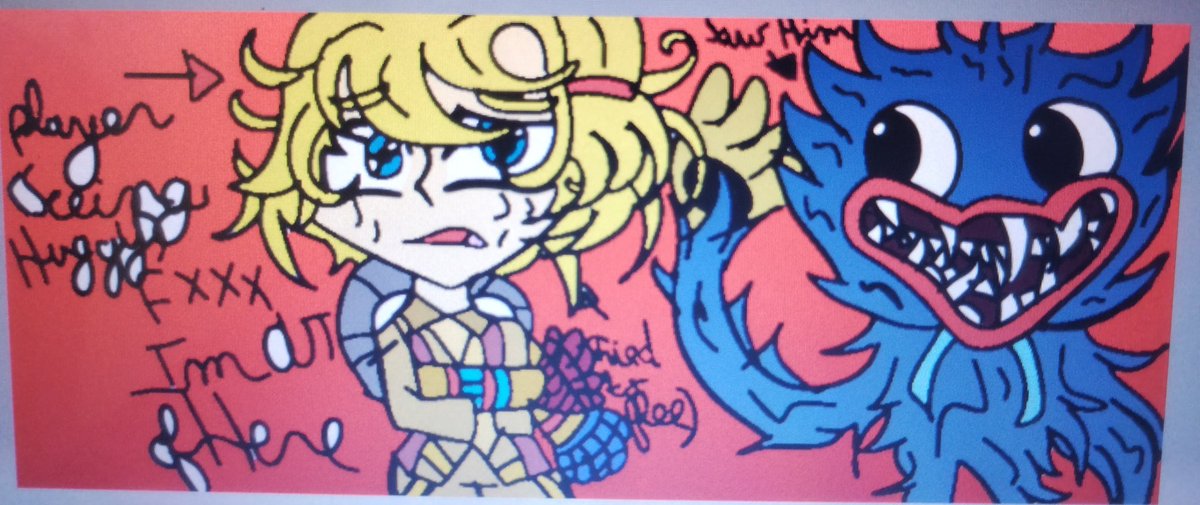 exp1170's tweet photo. Hi peeps 👋
Sneak Peak for my next poppy Playtime drawing
This one is a funny one so not too scary
Its currently a Sneak Peak
Huggy Saw a player 👀
#huggywuggy
#PoppyPlaytime
#funny
#funnydrawing
#sneakpeak
#digitalart
#huggyart
#playerpoppyplaytime
#humanplayer https://t.co/ku4azmWe19