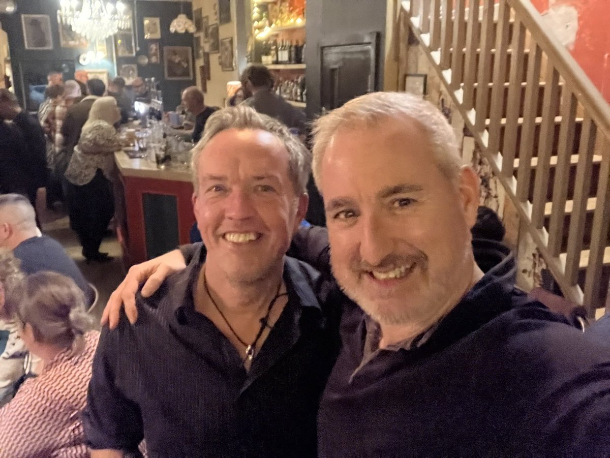 ThePubChampion's tweet photo. An absolute pleasure to be at the re-opening of the excellent @GraystonThe #GraystonUnity in #Halifax. Here with Michael. Great beer, atmosphere &amp; #livemusic 🍻🎶🎵 https://t.co/rxoB7HpMnX
