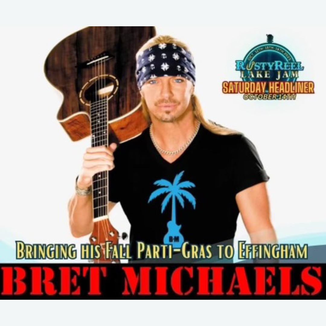 #Effingham #Illinois don't miss Bret bringing all the big hits to the Rusty Reel Lake Jam happening TOMORROW, Sat 10/14 🎸 It's going to be a country-meets-rock Parti-Gras on beautiful Lake Sara 🎊 Info & tickets👇 rustyreellakejam.com
