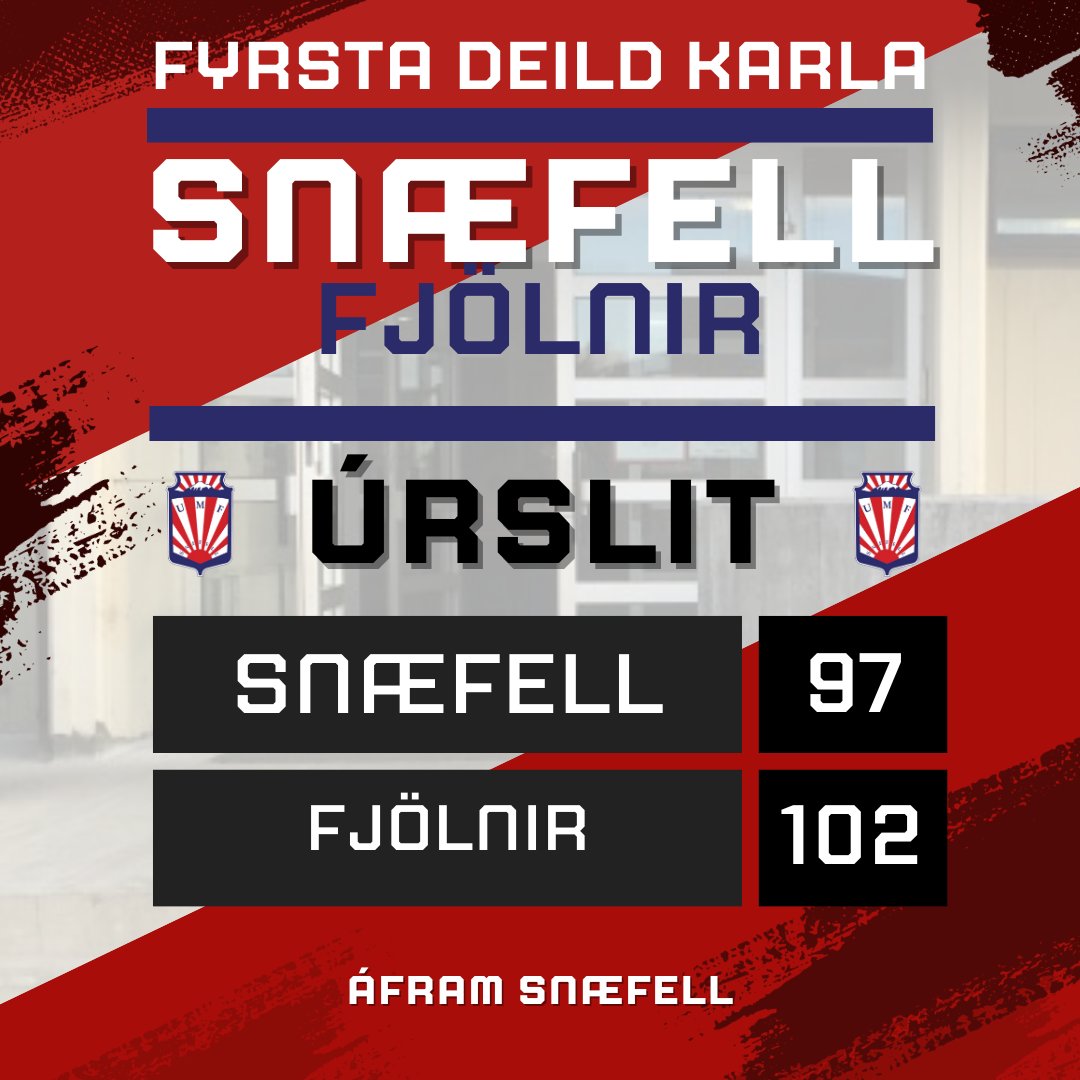 🏀Tap á móti Fjölni 🏀

Mfl. karla tapaði með 5 stigum (97 - 102) á móti Fjölni í kvöld.

Körfuknattleiksdeild Snæfells þakkar Fjölni fyrir öfluga viðureign og stuðningsfólki okkar nær og fjær fyrir ómetanlegan stuðning. 🫶

Áfram gakk! 💪
Áfram Snæfell! 😎