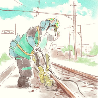 「#鉄道の日#オオカミが電車を運転するだけのマンガ 」|らつたのイラスト