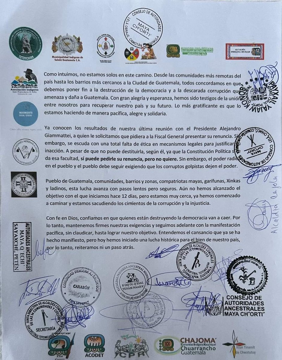 FigueroaSarti's tweet image. “Entendemos el cansancio que ya se ha hecho manifiesto, pero hoy hemos iniciado una lucha histórica para el bien de nuestro país, por lo tanto, reiteramos ni un paso atrás”.