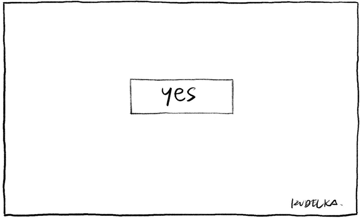 It’s pretty easy to just write yes in a box, I thought to myself. @satpaper