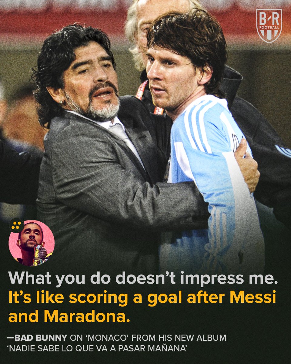 brfootball's tweet photo. Plenty of shoutouts for Leo Messi on Bad Bunny's new album 🎤 https://t.co/RtzNTLl4W8