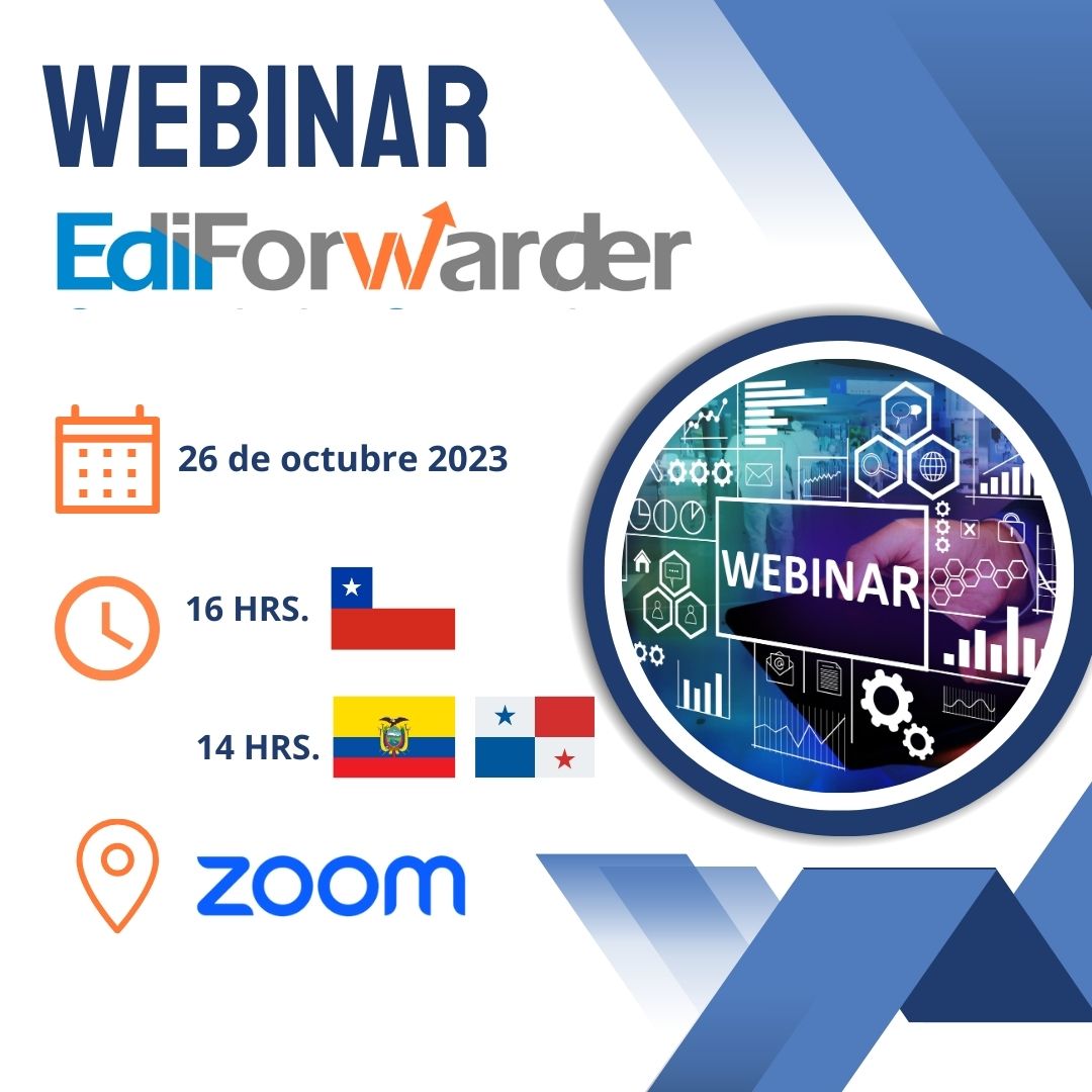 EcuaSigad's tweet photo. Webinar EdiForwarder

 📅Fecha: Jueves 26 de octubre de 2023
 ⌚️Hora: 16hrs (Chile) | 14hrs (Ecuador y Panamá)
➡️ Link de inscripción: https://t.co/GlVT6cSo4Q

#Editrade #EdiForwarder https://t.co/4gfycvqHAg