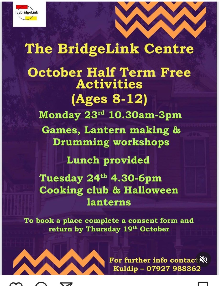 Half term activities <a href="/IvyBridgelink/">Bridgelink Community Centre</a>