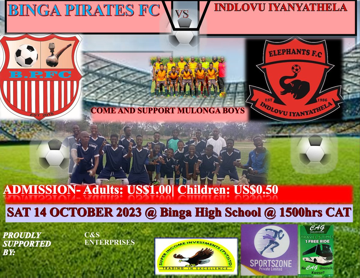 BingaPiratesFC's tweet photo. Come and support mulonga boys https://t.co/AeZxIRL0hn