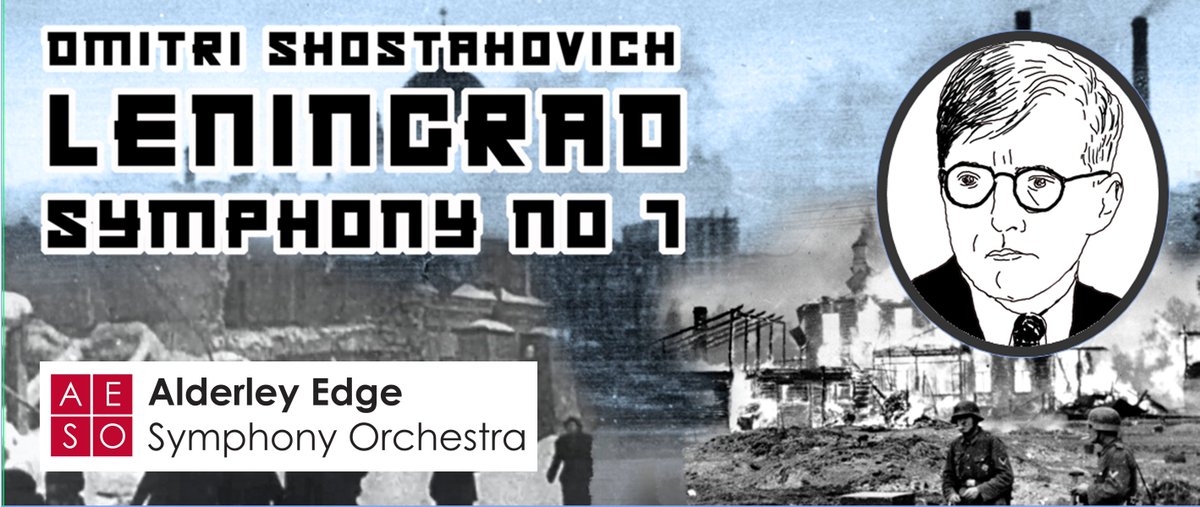 Don't miss a rare opportunity to rehearse and perform Shostakovich's dramatic and massive 'Leningrad' Symphony No 7,  at our Workshop on 10 February 2024 from 9.45 am to 5.00 pm in Alderley Edge Festival Hall. Full details and application: aeso.org.uk/workshop2024.p…. Apply NOW!