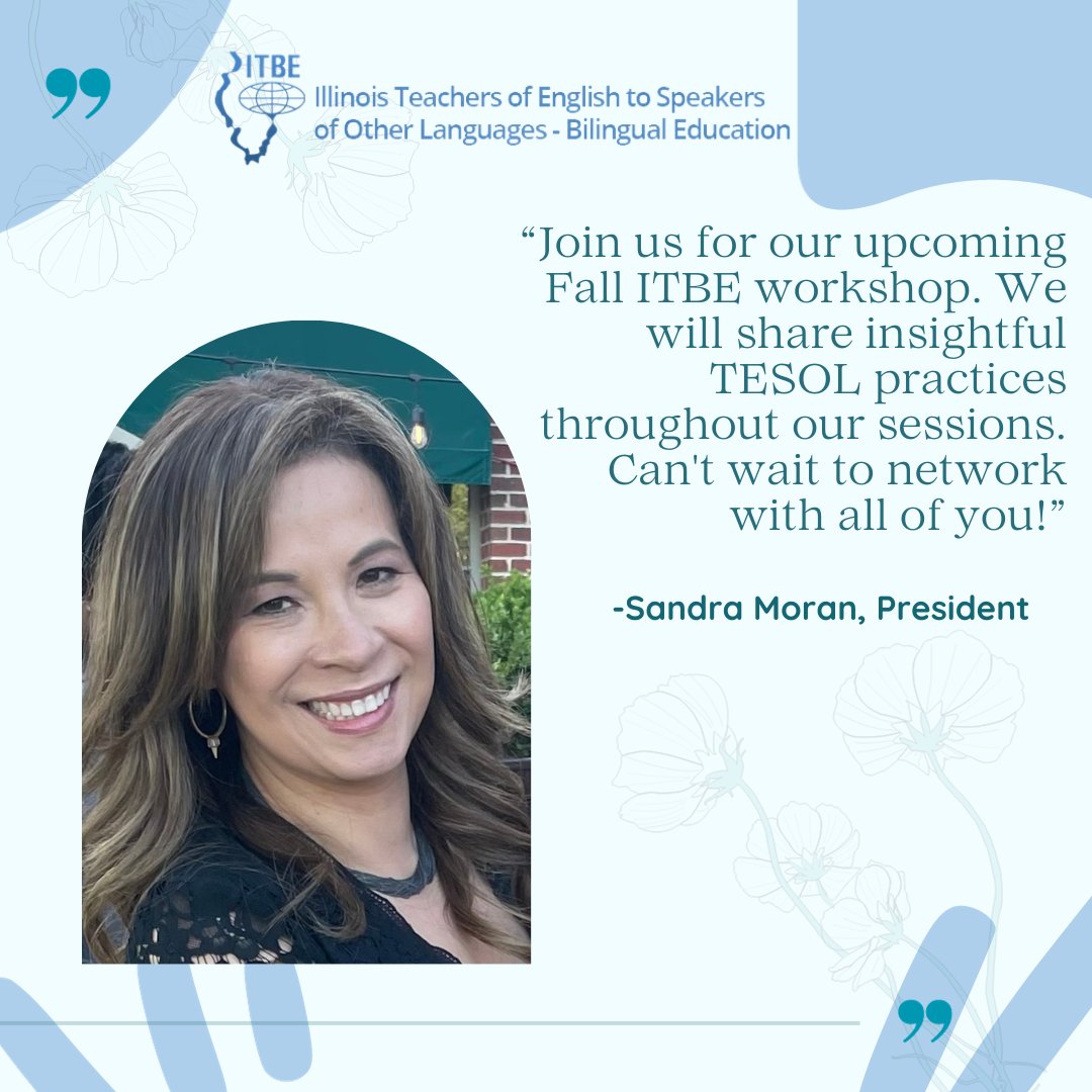 ITBE Fall Virtual Workshop is less than 24 hours away! Check out what ITBE President, Sandra Moran, is looking forward to tomorrow! 

There's still time to join if you haven't registered. Registration will close at 7pm, follow this link to register: itbe.org/fall_virtual_w….