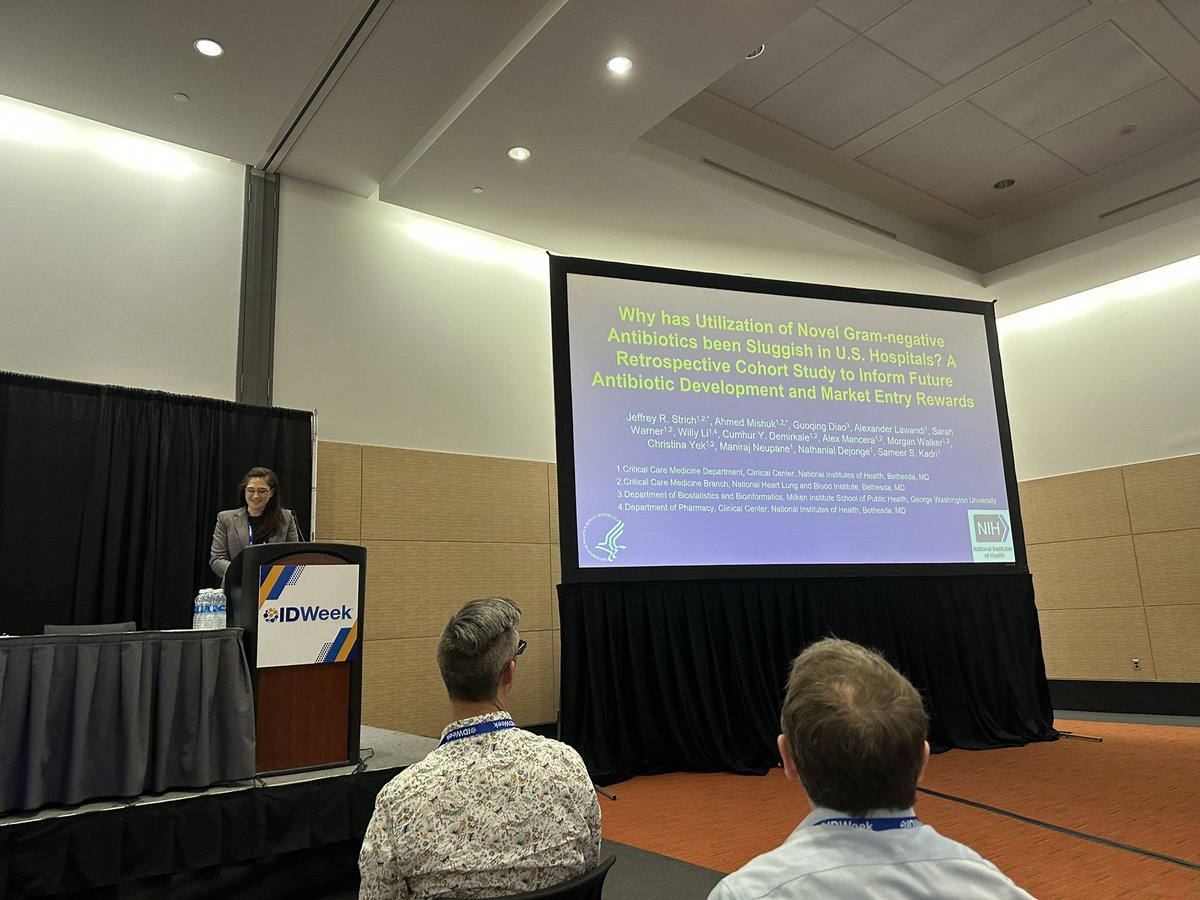 So proud of @morgan_walker4 who did a great job presenting @NIHCritCare research on underutilization of antibiotics at #IDWeek2023