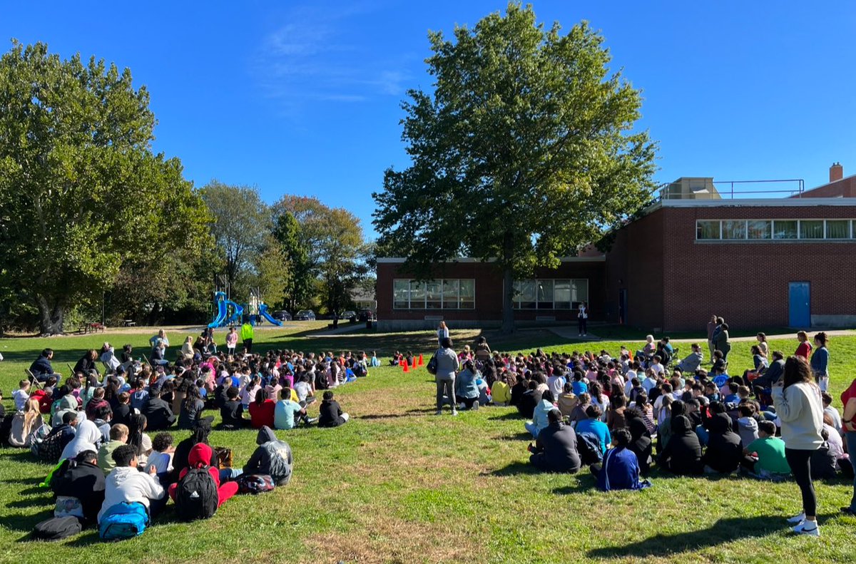 We had our first whole school meeting  on this beautiful fall day!! The meeting started with greetings, followed by student shares, and ended with our kick off for our Read-A-Thon! Looking forward to more! #nicholspride