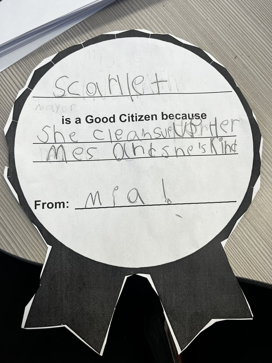 MrsColemanTeach's tweet photo. Our amazing #FirstGradeFireflies learned all about what it means to be a good citizen. They recognized their classmates and gave ribbons of honor for being good citizens! ๐ฅฐ๐๐ https://t.co/S4M1Cq0bdM