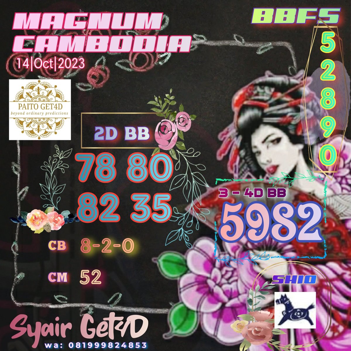 Get4DPaito's tweet photo. Prediksi 🇰🇭Magnum Cambodia 14|Oct|2023
#prediksicambodia #togelmagcam #togelcambodia #syaircambodia #syairget4d https://t.co/ROGuhMZEQn