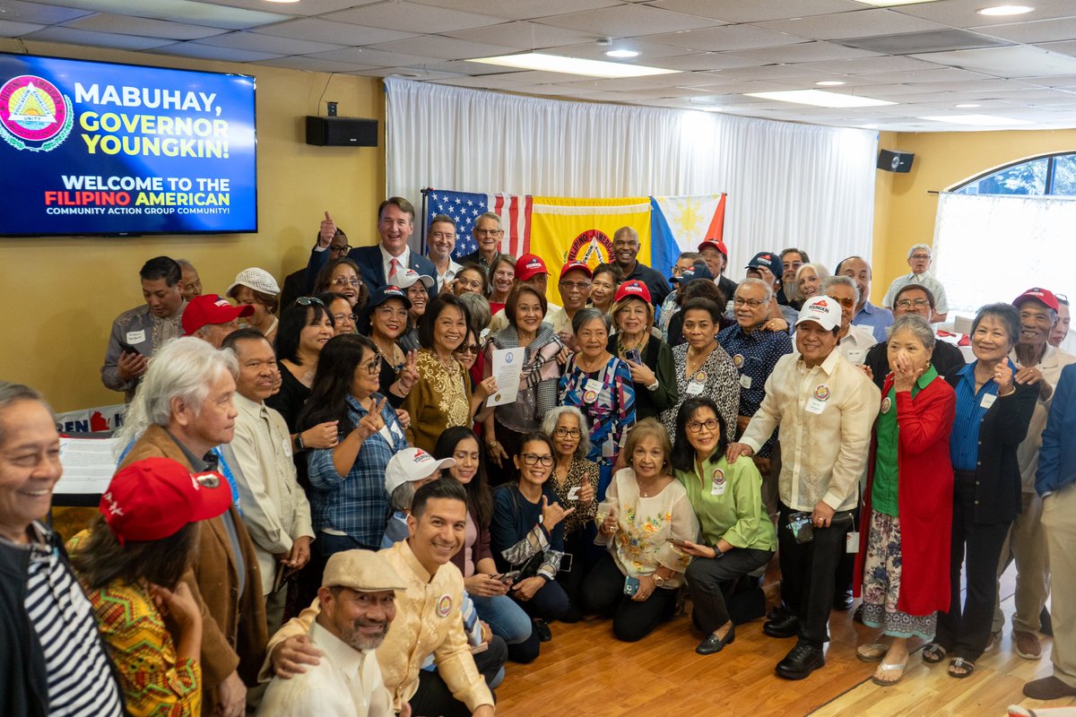 GlennYoungkin's tweet photo. Salamat po - thank you - to the Filipino American Community Action Group in Virginia Beach for welcoming me today to celebrate Filipino American Heritage Month!

What a great celebration of the Filipino American community that makes the spirit of Virginia strong. https://t.co/g7jVO7OI0T