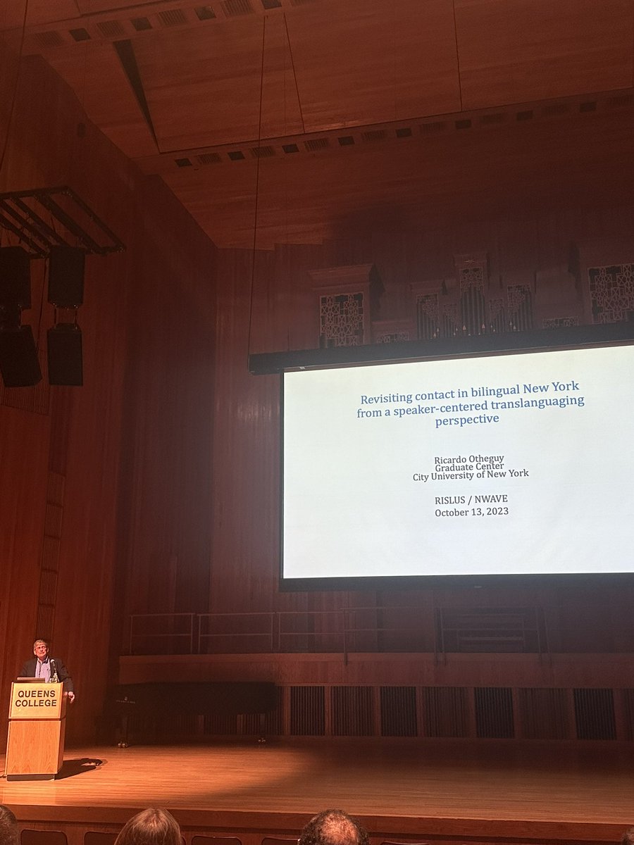 “NYC bilinguals are not limited by their language.” 
Ricardo Otheguy’s plenary, talking about language contact in bilingual New York 🗽