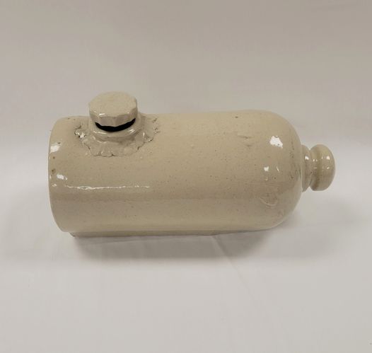 #artiFACT This is a ceramic hot water bottle, which were also called Stone Pigs.  This nickname comes from the Scots word pig, meaning an earthenware pot.
ID: 1963.4.1
#objectoftheweek #qathetmuseum