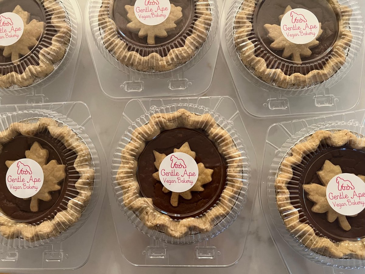 Tis the season! Gentle Ape 100% vegan, organic mini 5" Pumpkin Pies! #veganpie #pumpkinpie #crueltyfree