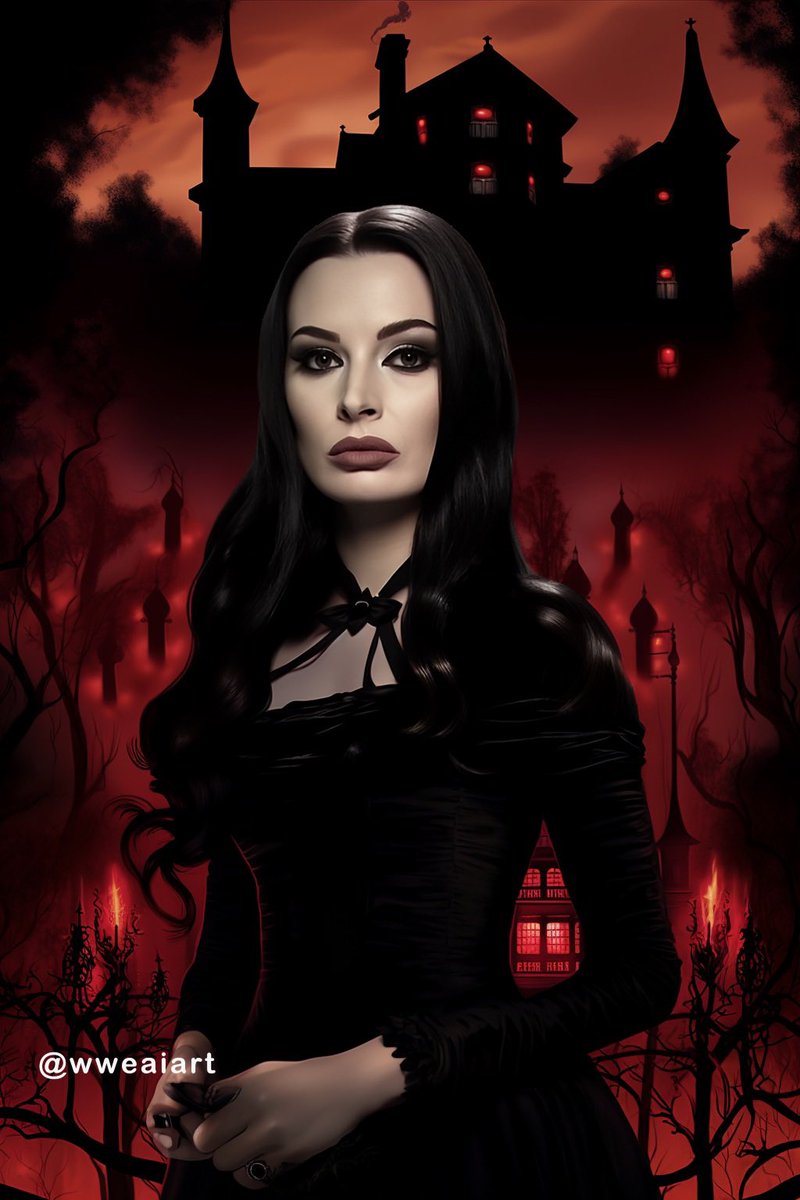 🖤 Saraya as Morticia Addams: Embracing the darkness with elegance and grace. 🌹
.
.
.
@saraya 
.
.
.
#AEW #Art #AIArt #DigitalArt #AEWart #WWE #WWEart #AEWDynamite #MorticiaAddams #AddamsFamily #Saraya #PaigeWWE #NXT #wwenxt