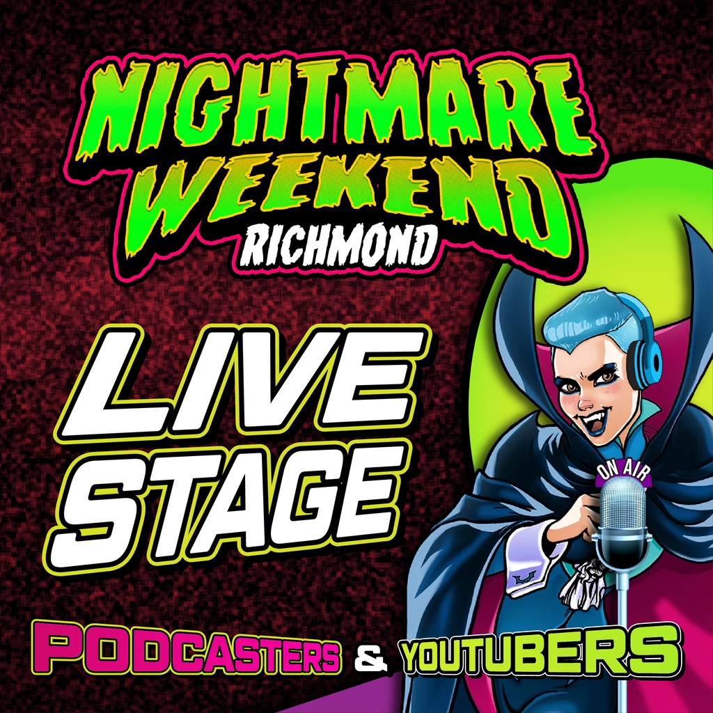 Live podcasts and YouTube panels all weekend long at the Nightmare Weekend Live Stage! Check Out the Schedule here! galaxycon.com/pages/nightmar…

#NightmareWeekendRichmond #NightmareWeekend #ComicCon