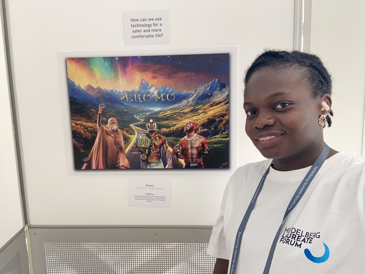 Foghor Tanshi (@dr_foghor) on Twitter photo My artwork at #HLF23 titled “Èrúmú” means “Support” in my Okpe dialect. I design human-machine interactions to support safe usage behavior. I integrated <a href="/AishaYesufu/">Aisha Yesufu</a> <a href="/stylebender/">Israel Adesanya</a> <a href="/burnaboy/">Burna Boy</a> journeying together to depict support for machine operators My artwork at #HLF23 titled “Èrúmú” means “Support” in my Okpe dialect. I design human-machine interactions to support safe usage behavior. I integrated <a href="/AishaYesufu/">Aisha Yesufu</a> <a href="/stylebender/">Israel Adesanya</a> <a href="/burnaboy/">Burna Boy</a> journeying together to depict support for machine operators