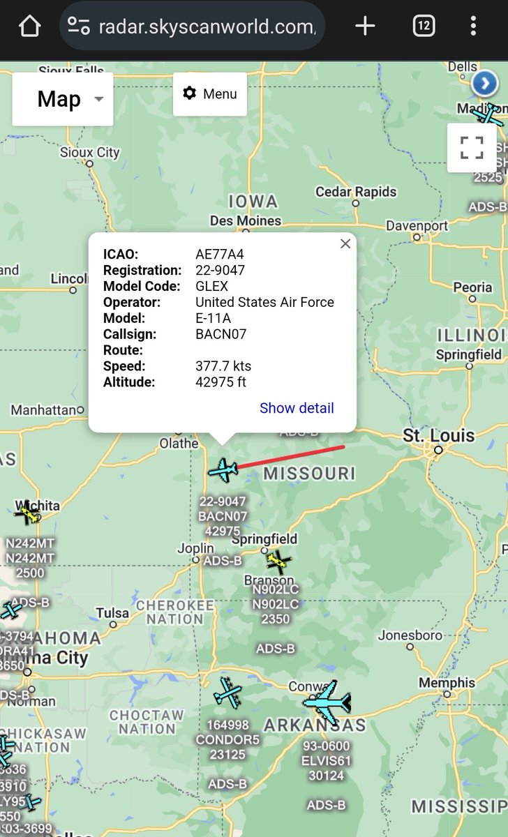 scan_sky's tweet photo. The Latest #USAF 🇺🇸 - E-11A #BACN - 22-9047 - #BACN07 - #AE77A4 

Departed From Baltimore Martin State Airport 🇺🇸

Possibly Heading To MCAS Miramar 🇺🇸 For Testing Like Its Predecessor 22-9046 Before Being Stationed At Robins Air Force Base, Georgia 🇺🇸 https://t.co/kwMqJFN79Z