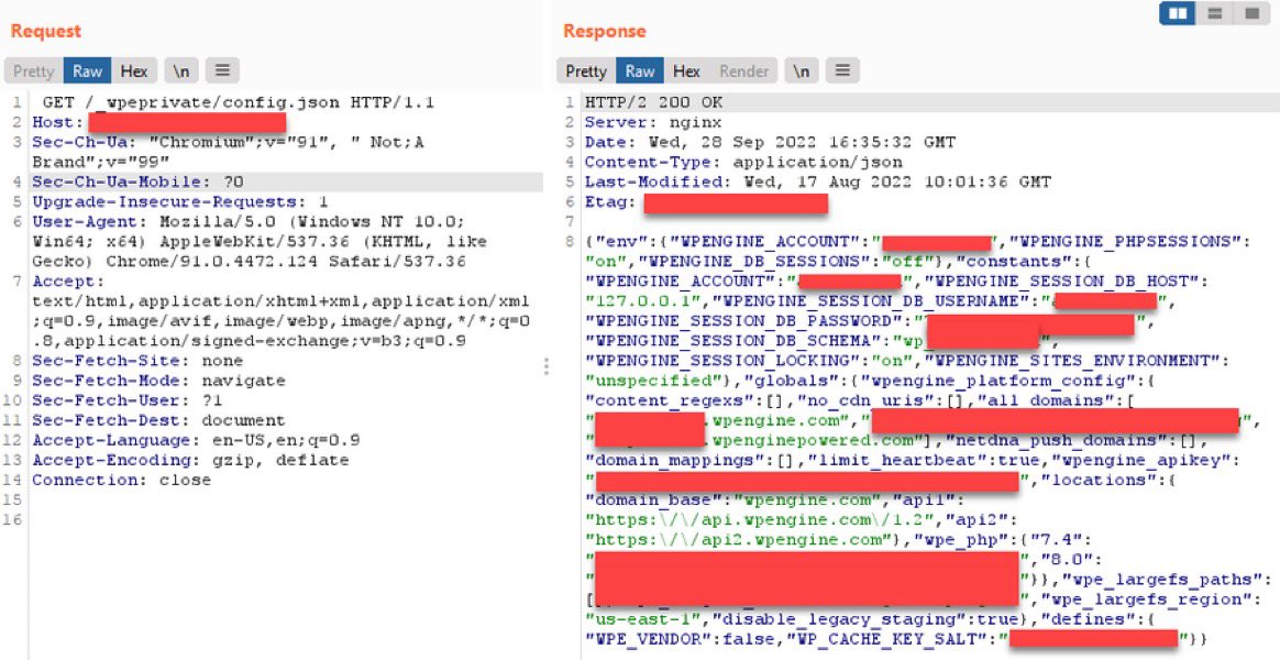 WllGates's tweet photo. Add 

/_wpeprivate/config.json

 to your fuzzing list. 

credit: @nav1n0x 

#BugBounty #recon #hackerone #bugbountytip #infosecurity #fuzzing #bugcrowd https://t.co/Z2l75XdjIF