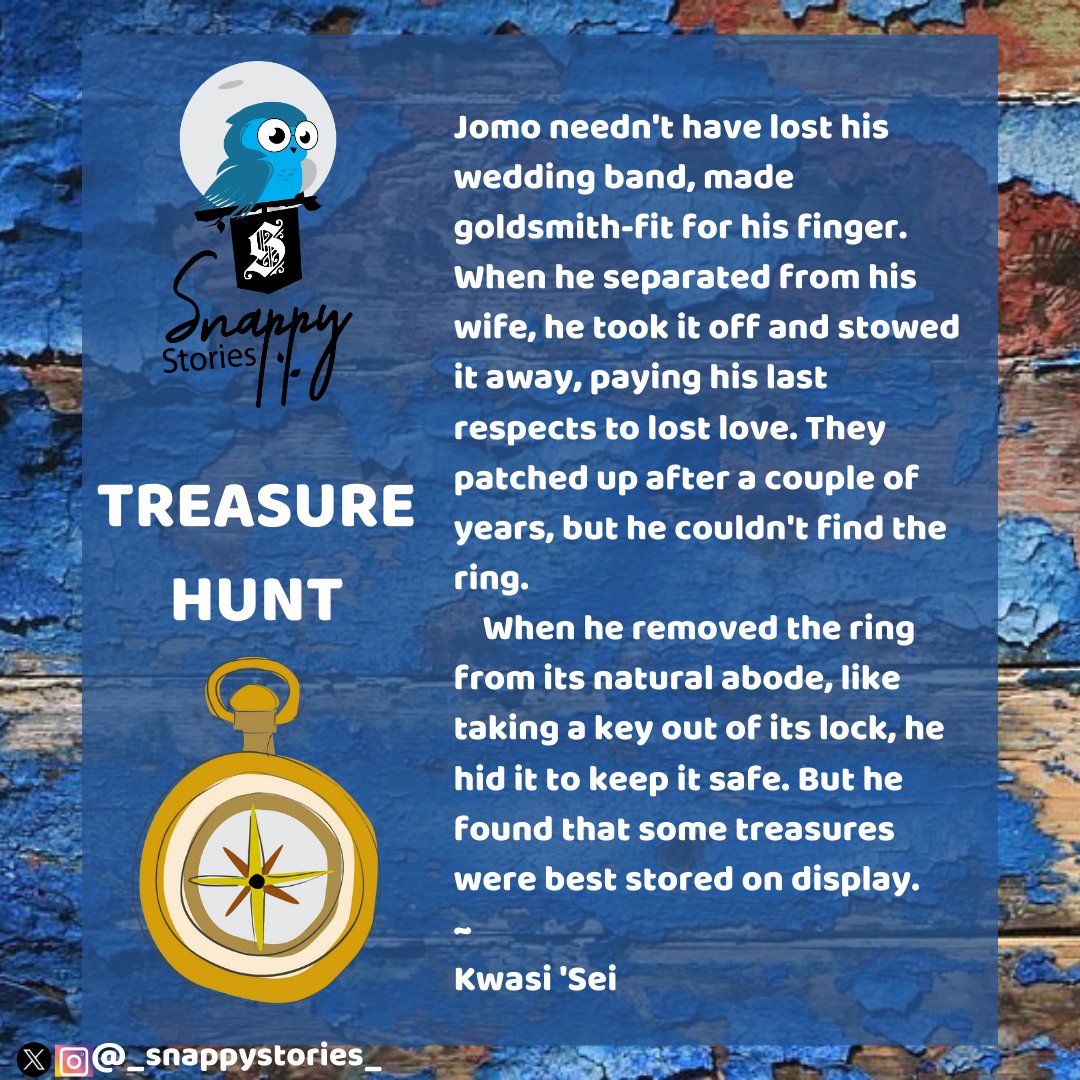A needless loss... What sort of treasures do you risk losing by hiding? I'll give you an example — your God-given talent. Any more examples you can think of? Share in the comments! #snappystories #kwasisei #shortstories #ghanaianwriters #ghana #talent #africanwriters