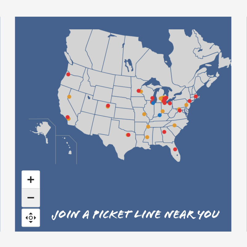 #UAW President Shawn Fain has called upon all UAW members, allies, and supporters to join us on the picket line on Saturday, Oct 14. Check out the interactive map to find a picket near you: uaw.org/standwithus/

#StandUpUAW