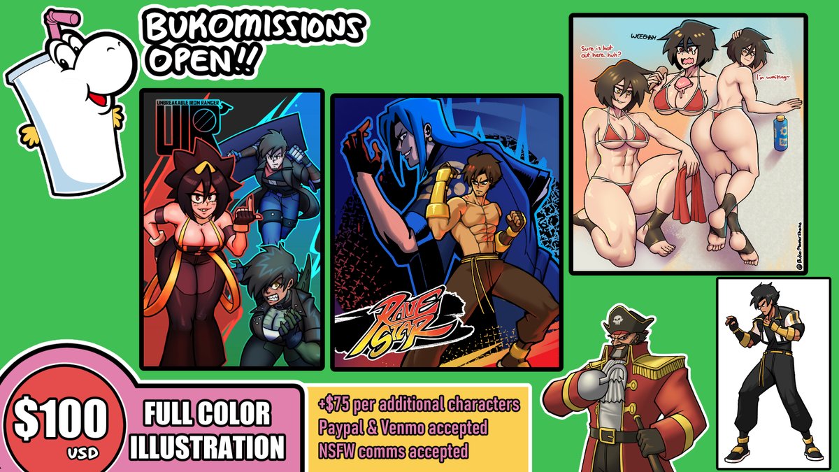 BukoMasterShake's tweet photo. Bukomissions are back. Model sheet reference work is still offered. DM for more. https://t.co/rowDKj2wVF