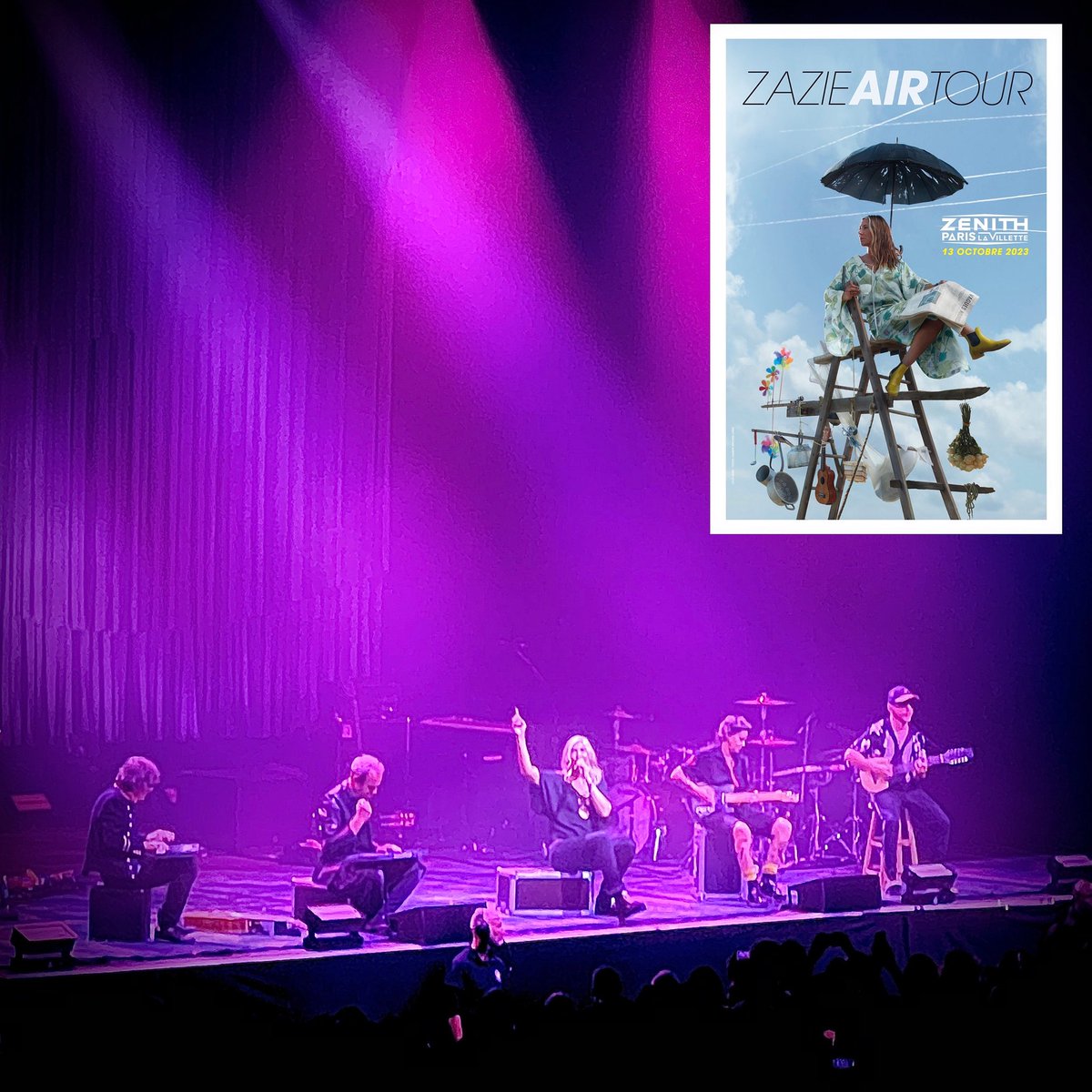 MisterDine's tweet photo. 👏🏼Bravo @Zazieonline, @AxelBauerMusic et @VianneyMusique pour ce dernier show du #AirTour au @Zenith_Paris !😍#zazie #vianney #axelbauer #zenith #cacommence #couleur #levetoi #petroleum #speed #ouallonsnous #jetaisla #lescontraires #gilles #gravite #jesuisunhomme #ladolcevita #ca https://t.co/oBZNM5nJJ1